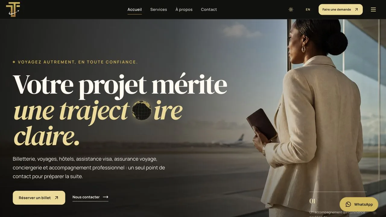 Website screenshot — Trust Elite Travels